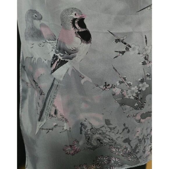 Elegant Sheer Scarf With Bird & Floral Design By Liang Dian nature elegant - Picture 3 of 12